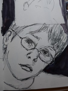 Sketch from life by artist Diane Young of a young boy