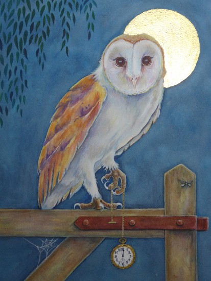 Painting of a barn owl by artist Diane Young of Manic Illustrations