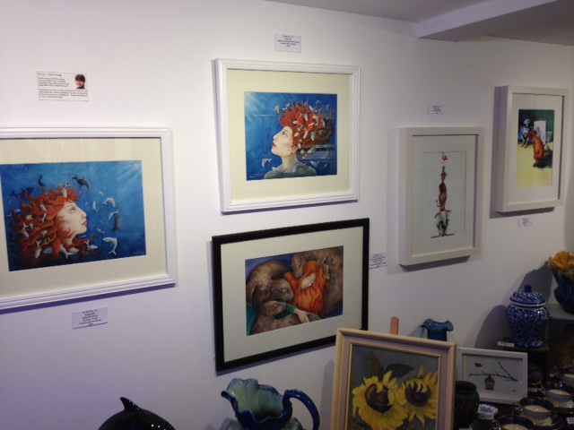 Studio no 71 Totnes display of mythological Sedna Artwork by artist Diane Young