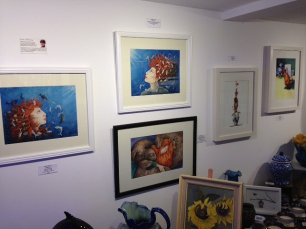 Studio no 71 Totnes display of mythological Sedna Artwork by artist Diane Young