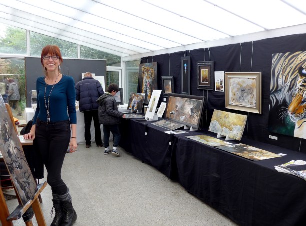 Photo of artist in residence Claudia Hahn at Nature in Art Glos