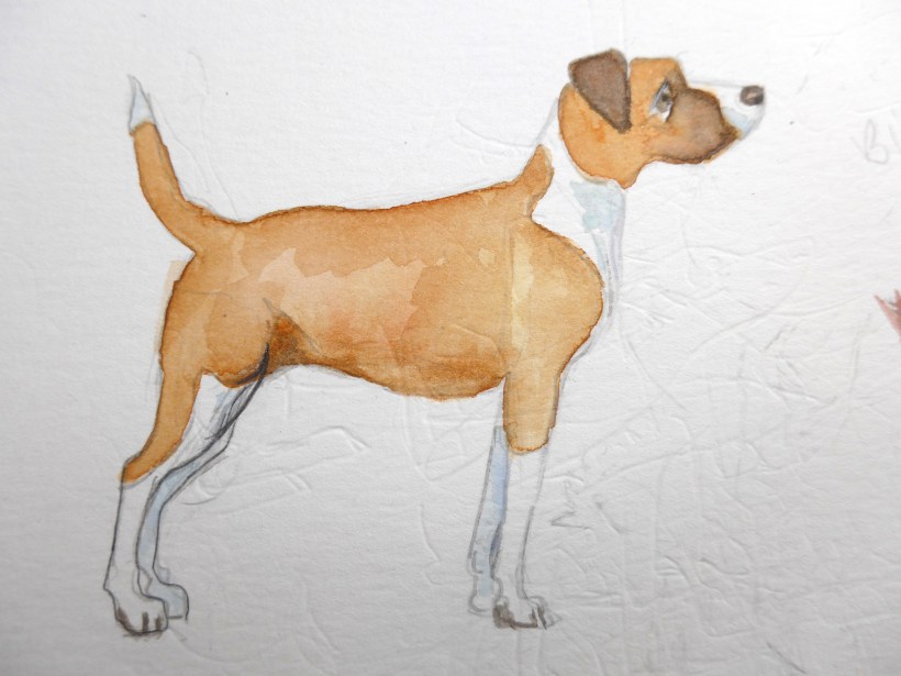 Practice painting of a dog by artist Diane Young