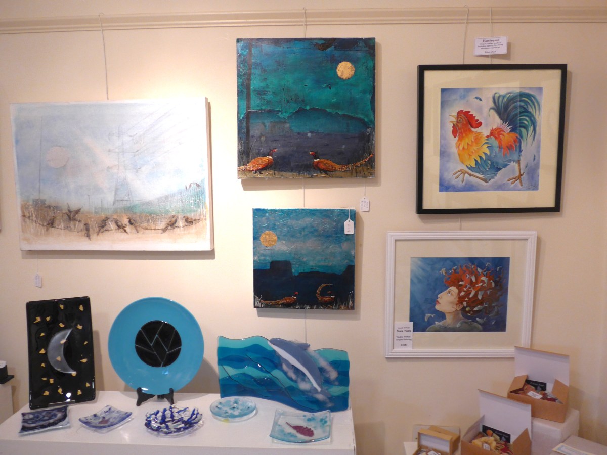 Cotswold Craftsmen Gallery display of art and glass