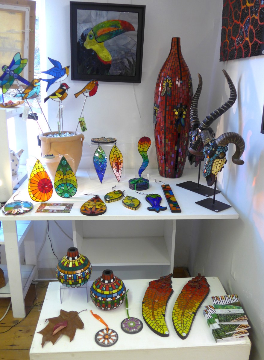 Gifts glass and mosaics at the Pottery at the Cotswold Craftsmen Gallery in Nailsworth