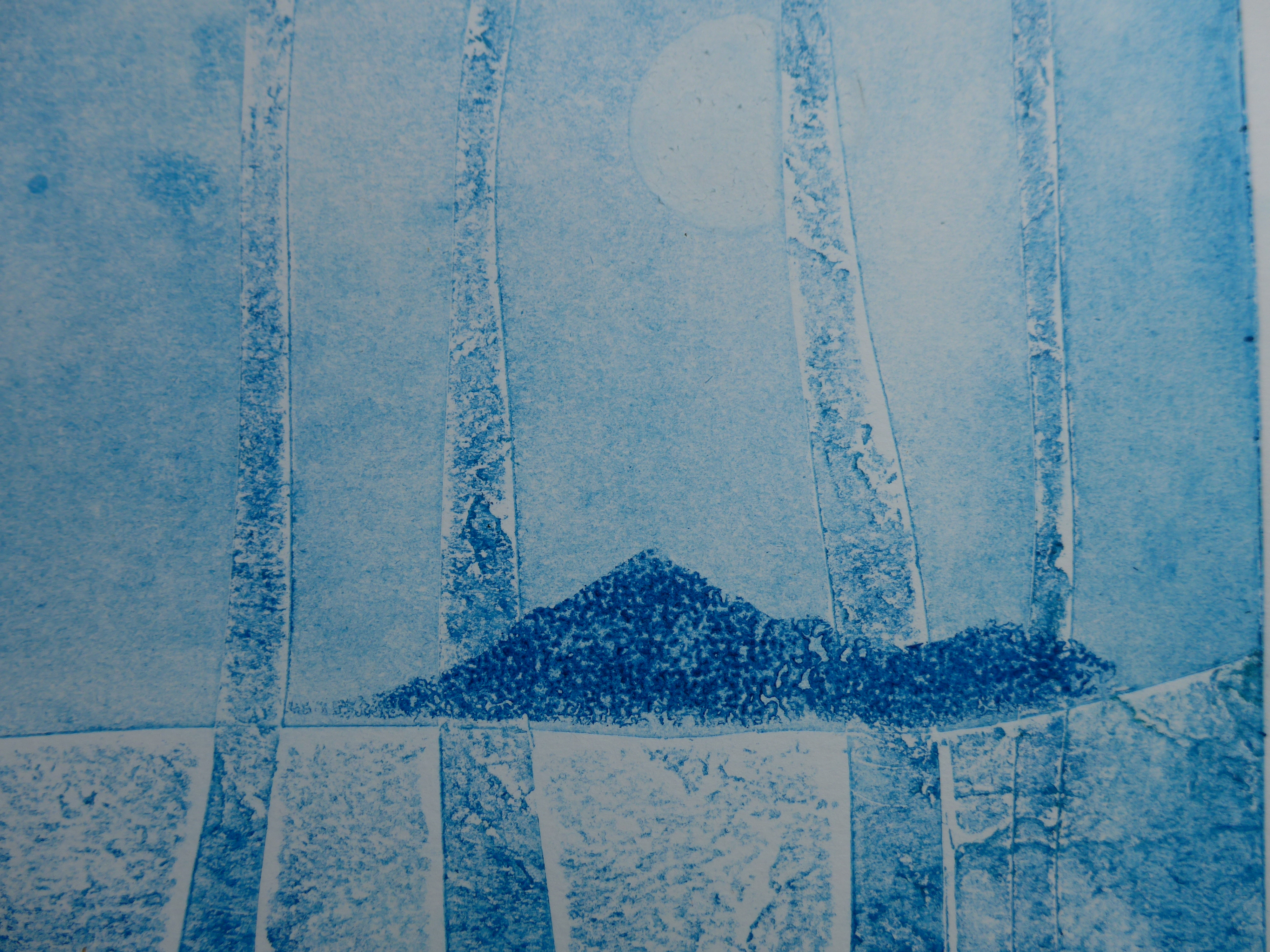 Photo of textured mountains by artist printmaker diane Young stroud